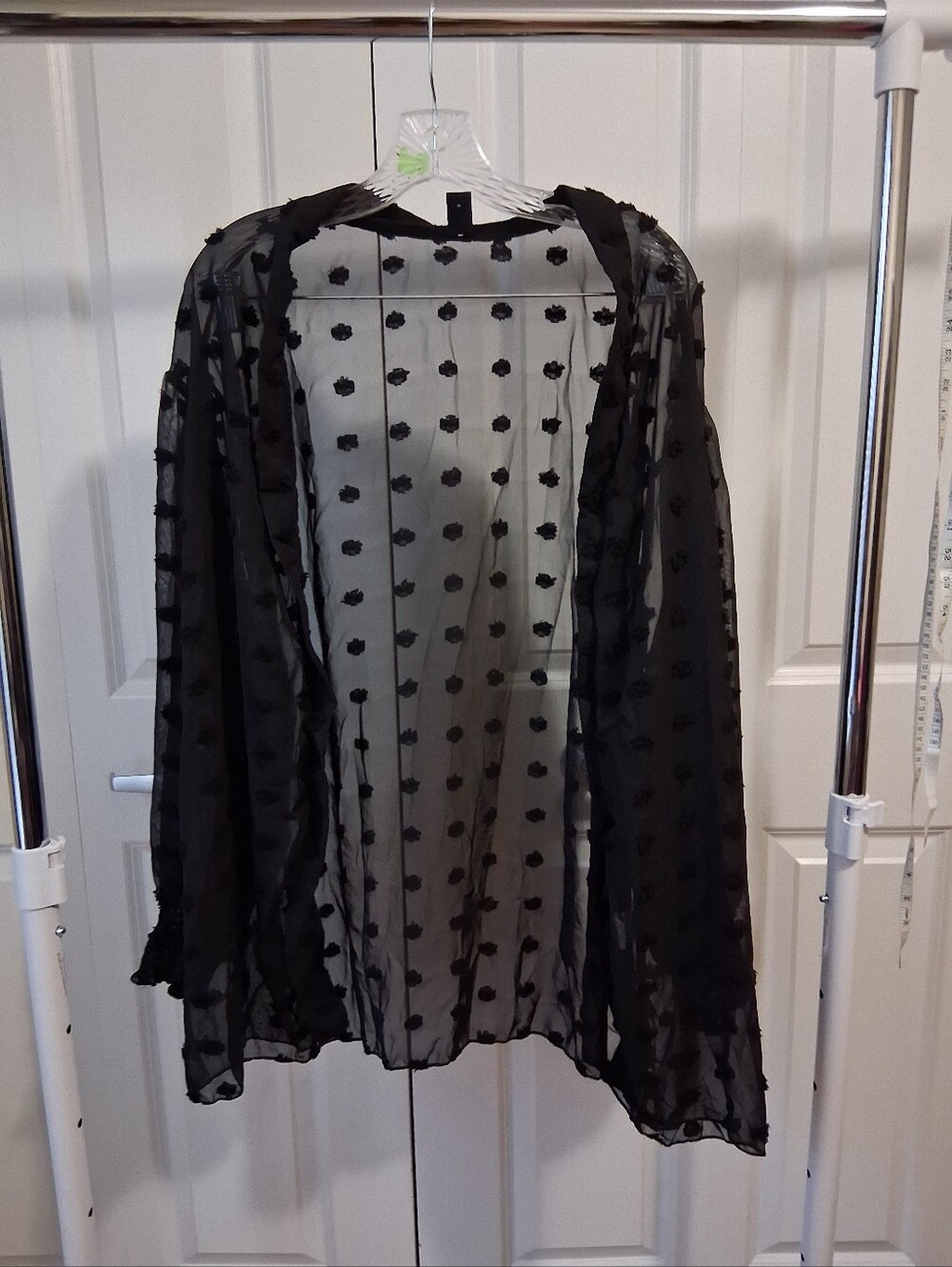 Black Sheer Open Cardigan